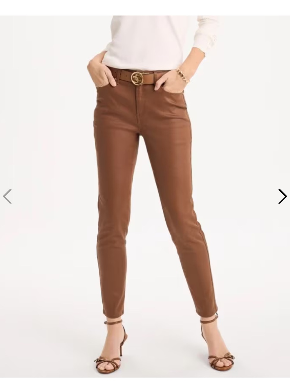 Chico’s So Slimming Payton Brown Faux Leather Pant